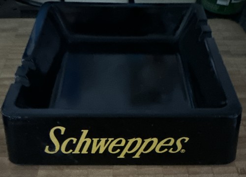 Schweppes vintage black glass - schweppes,