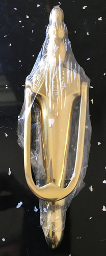 Solid brass door knocker slim - brass,