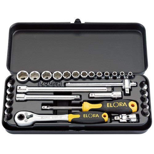 Elora metric socket - set,, 1/4"