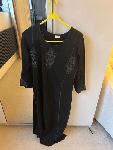 Black cotton embroidered