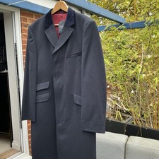 CHARLES TYRWHITT MEN’S-BRAND NEW+TAGS-NAVY-100% WOOL COVERT COAT+FREE HOBBSDRESS