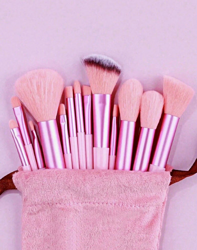 Pink make brush - set, with