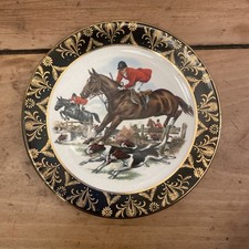 Liverpool Road Pottery Plate Horse Racing Dogs Vintage Equestrian Ceramic Dish