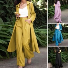 2PCS Women Long Blazer Suit