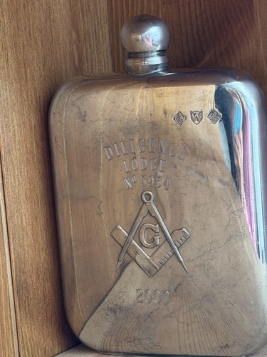 Masonic pewter hip flask - hip,