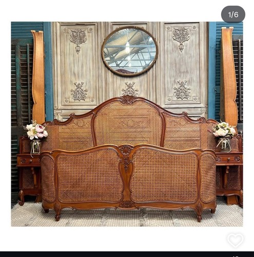 Vintage french walnut bergere - walnut,