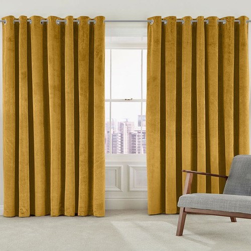 Plain velvet curtains eyelet - plain,