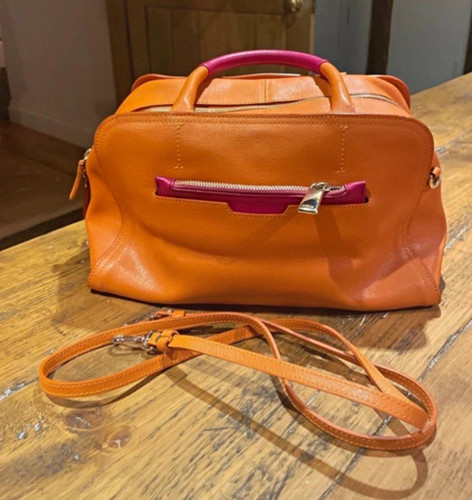Furla orange pink leather - furla, zip