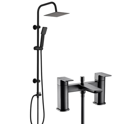 Matt black modern square bath - matt,