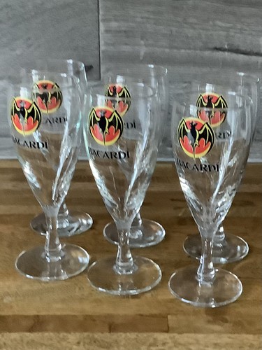 Bacardi style glass set - glass, ~