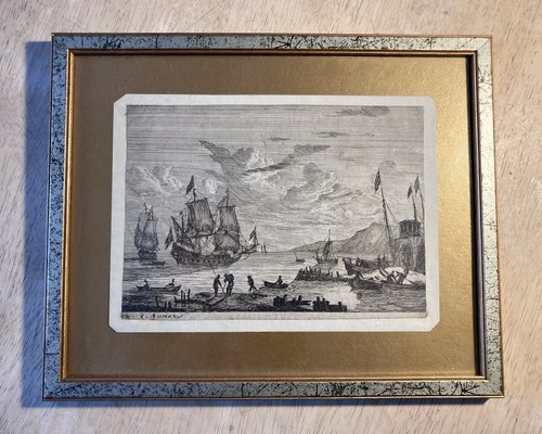 Dutch ships antique - antique, 1656