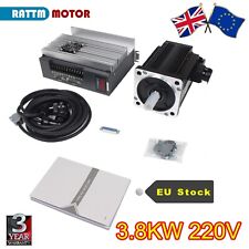 〖UK〗 3.8KW AC Servo Motor Driver CNC Router Kit 220V 15N.m 2500RPM/3000RPM φ22mm