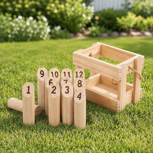 Wooden molkky game set - molkky, with