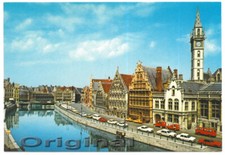 Postcard Gent Quai Aux Herbes / Kai Graslei Vintage Cars 1970s, Ford Granada Coupe