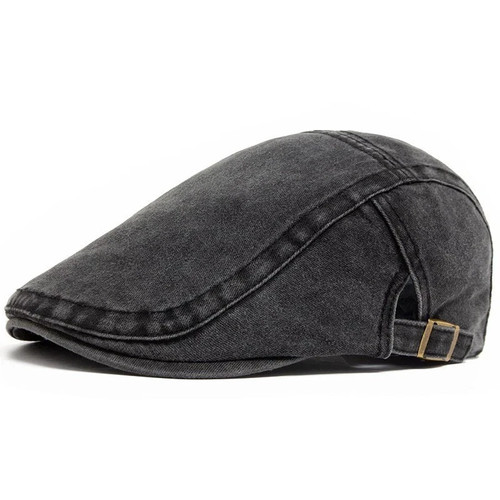 Men flat cap washed newsboy - washed,