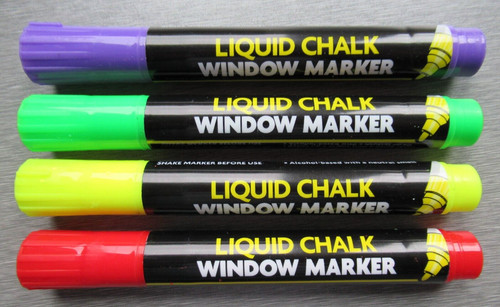 Coloured bowls chalk pens - chalk,