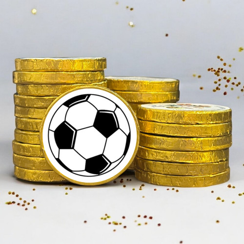 Football milk chocolate coins - football,