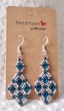 Diamond Drop Beaded Earrings