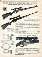 1959 Print Ad of Krico 222 Rifle & Carbine w Kaps Scope