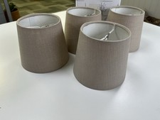 2 x JIM LAURENCE EMPIRE CANDLE CLIP SHADES IN NATURAL WATERFORD LINEN