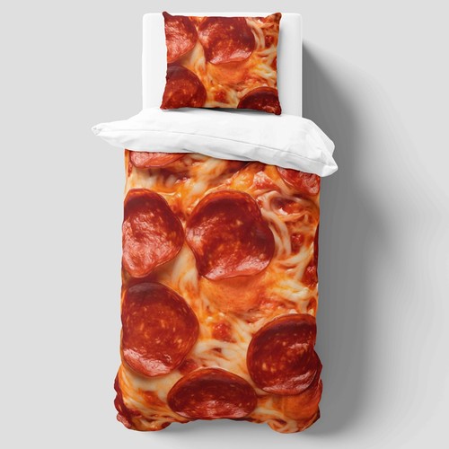 Pepperoni pizza duvet cover - pepperoni,