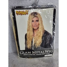 Spirit Halloween Glam Metal Rocker Rockstar Costume Wig Beige