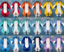 Fursuit Long Haired Husky Fox Mascot Costume Party Halloween Fur Role-Playing