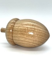 Large ornamental wooden acorn, in solid oak hardwood
