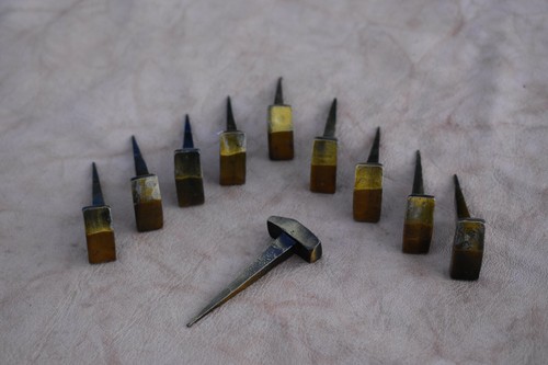 Vintage hand forged nails - forged,