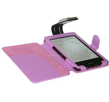 PURPLE CASE COVER AND LIGHT FOR KOBO TOUCH EREADER - WITH LED NIGHT READING LAMP