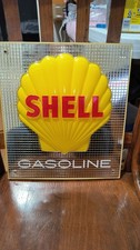 New 60's Vintage Shell Gas Pump Plate Sign--Chrome, Yellow and (Red Word Shell)
