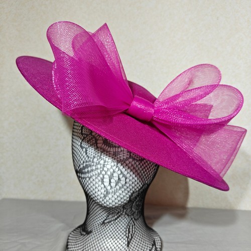 Dark pink large fascinator - dark,