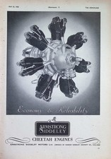 Original 1940 Advert – Armstrong Siddeley “Cheetah Engines” – Economy & Reliabil