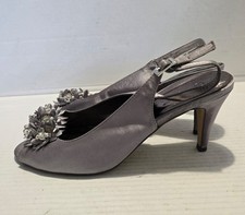 Lunar Elegance Sabrina Silver/Purple Slingback Wedding Shoes UK Size 7