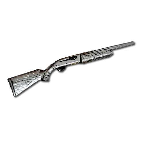 Shotgun pin badge - badge, auto