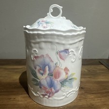 Canister Jar with lid Aynsley Little Sweetheart  bone china Vintage 7in