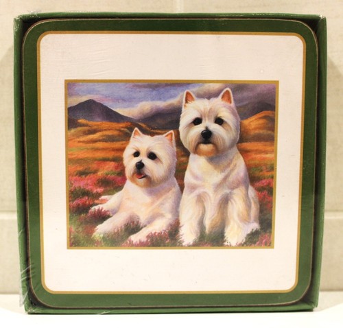 Set coasters with westie - coasters,