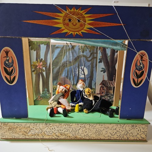 Vintage string puppets wooden - string,
