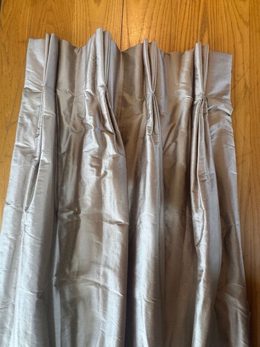Pair silk triple pleated