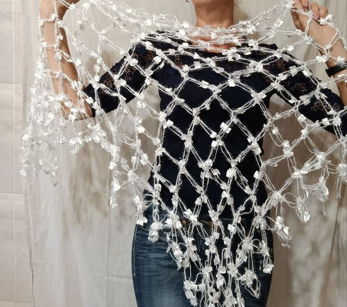 White crochet lace shawl - crochet,