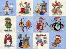 Mouseloft - Christmas Range Mini Cross Stitch Card Kits #1 - 3 OR MORE - 15% OFF