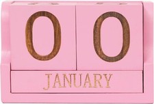 Wooden Desk Calendar Blocks, Date Desktop Block Calendar, Vintage Wood Perpetual