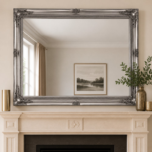 Ornate wall mirror hardwood - mirror,