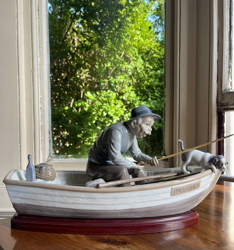 Vintage large lladro fishing - lladro,