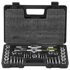 Uimoso Tap and Die Set 40Pcs Metric Size M3 to M12 Bearing Steel Threading Tool