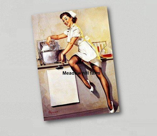 Fridge magnet pin - up, girl