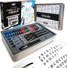 Ultimate Calligraphy Pen Set – 32-Piece Gift Tin Set ● 4 Soft Grip Calligraphy P