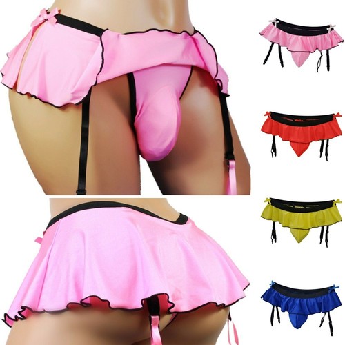 Men lingerie shiny ruffled - men,