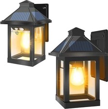 1/2Pack Solar Powered LED Door Fence Wall Lights Outdoor Garden Lighting Lantern