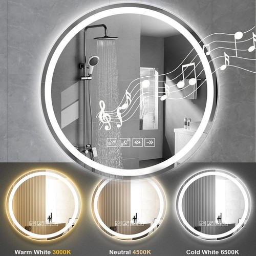 Bathroom round led mirror with - bathroom,